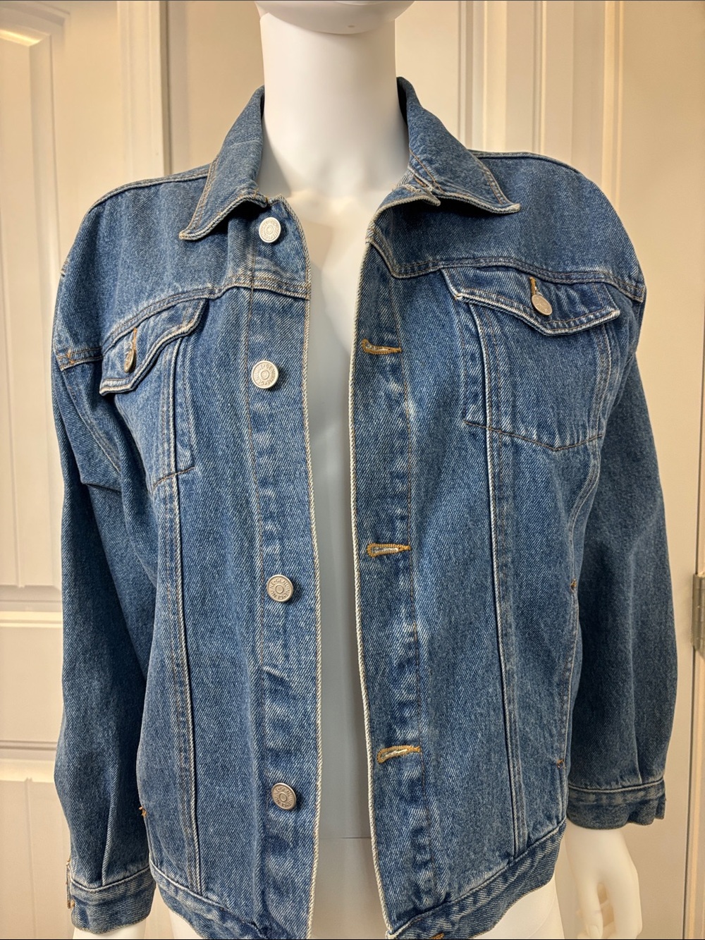 Genuine Blues Classic Blue Denim Jean Jacket for Women Size Large